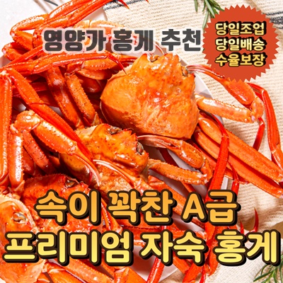 1.[다정한수산물] 수율보장 속이 꽉찬 프리미엄 연지홍게 박달홍게 (자숙/찜), 1박스, 프리미엄 홍게 5kg (15~16미)_이미지(imge)입니다.